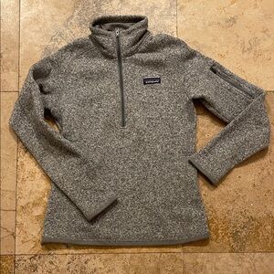 Patagonia Heathered Gray Fleece Pullover half zip size small like NEW